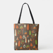 Doodle Hand Drawn Tropical Pattern with Leaves on トートバッグ (裏面)
