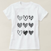 Doodle heart Cute, Valentine's Day, Unisex,  Tシャツ (デザイン正面)
