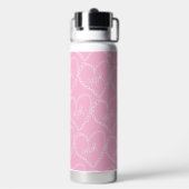 Doodle Heart Valentines Pink Water Bottle ウォーターボトル (背面)