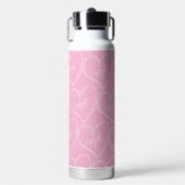 Doodle Heart Valentines Pink Water Bottle ウォーターボトル (正面)