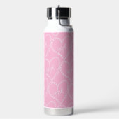Doodle Heart Valentines Pink Water Bottle ウォーターボトル (左面)