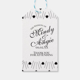 Doodle Hearts Frame Script Wedding ギフトタグ