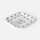 Doodle Hearts Frame Script Wedding ペーパープレート (傾斜あり)