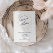 Doodle Hearts Frame Script Wedding 箔招待状