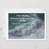 Doodle hearts, ocean photo, and love 招待状 (正面)