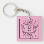 Doodle keychain with custom name monogram キーホルダー (正面)