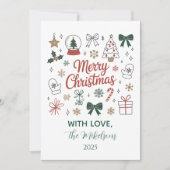 Doodle Line Art Christmas シーズンカード (正面)