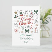 Doodle Line Art Christmas シーズンカード (スタンド正面)
