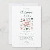 Doodle Line Art Christmas 招待状 (正面)