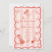 doodle Locally Grown Farmer's Market Baby Shower 招待状 (正面)