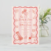 doodle Locally Grown Farmer's Market Baby Shower 招待状 (スタンド正面)