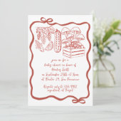 doodle Locally Grown Farmer's Market Baby Shower 招待状 (スタンド正面)