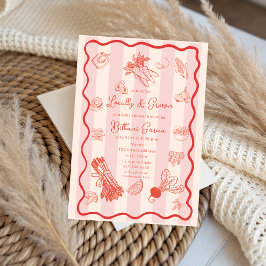 doodle Locally Grown Farmer's Market Baby Shower 招待状