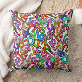 Doodle Lowercase Alphabet Pattern クッション (ブランケット)