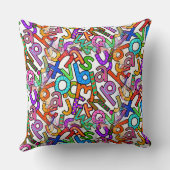 Doodle Lowercase Alphabet Pattern クッション (裏面)