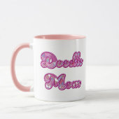 Doodle Mom Custom Photo Name Pink Heart Typography マグカップ (左)