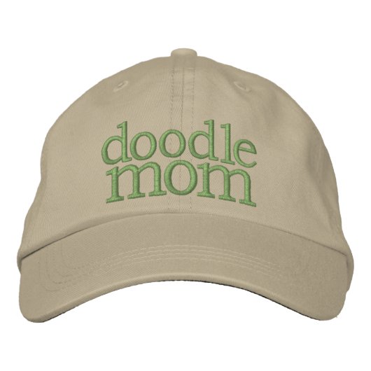 "Doodle MOM"  Dog Lover Embroidered Ball Cap 刺繍入りキャップ (正面)