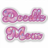 Doodle Mom Pink Heart Pop Art Typography Sticker シール (正面)