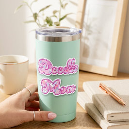 Doodle Mom Pink Heart Pop Art Typography Sticker シール