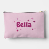 Doodle Mom Pink Hearts Personalized Name アクセサリーポーチ (裏面)