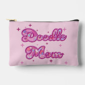 Doodle Mom Pink Hearts Personalized Name アクセサリーポーチ (正面)