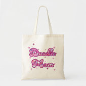 Doodle Mom Pink Hearts Personalized Name トートバッグ (正面)