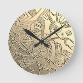 Doodle-Muster mit Reliefstruktur ラウンド壁時計