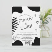 Doodle Organic Shapes Script Wedding 招待状 (スタンド正面)