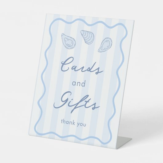 Doodle Oyster Roast Cards & Gifts Wedding Shower 台座サイン (正面)