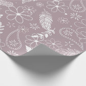 doodle paislies羽花薄紫ANY色 ラッピングペーパー (角)