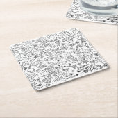 Doodle Paper Plate スクエアペーパーコースター (アングル)