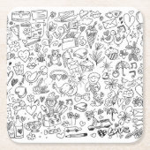 Doodle Paper Plate スクエアペーパーコースター (正面)