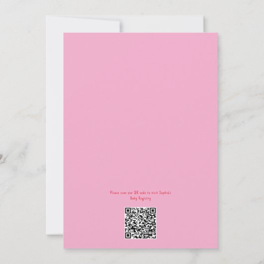 Doodle Pasta and Pacifiers Baby Shower  招待状 (裏面)