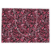 Doodle Pattern in Pink.01.wブラックBG ラージペーパーバッグ (裏面)