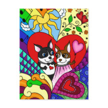 Doodle Pattern PersonalizableのBoston Terrier