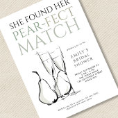 Doodle Pear-fect Match Bridal Shower 招待状