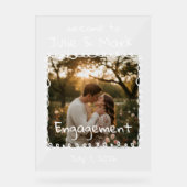 Doodle Photo Frame Engagement Party Welcome アクリルサイン (正面)