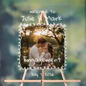 Doodle Photo Frame Engagement Party Welcome アクリルサイン (ニュートラル)