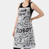 doodle robot element, illustrator line tools drawi エプロン (インサイチュ)