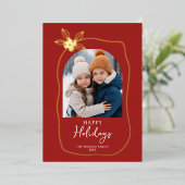 Doodle Scribble Christmas 4フォトハンドドロー 箔シーズンカード (立ち正面)