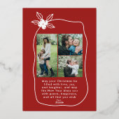 Doodle Scribble Christmas 4フォトハンドドロー 箔シーズンカード (裏面)