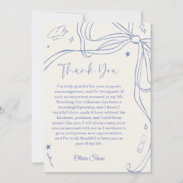 Doodle Style Senior Graduation Party Hand Drawn サンキューカード