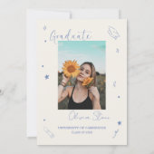 Doodle Style Senior Graduation Party Hand Drawn サンキューカード (裏面)