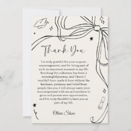 Doodle Style Senior Graduation Party Hand Drawn サンキューカード