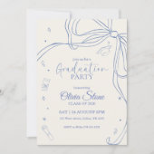 Doodle Style Senior Graduation Party Hand Drawn 招待状 (正面)