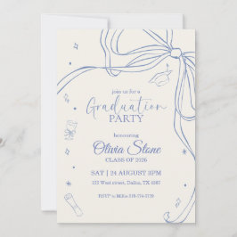 Doodle Style Senior Graduation Party Hand Drawn 招待状