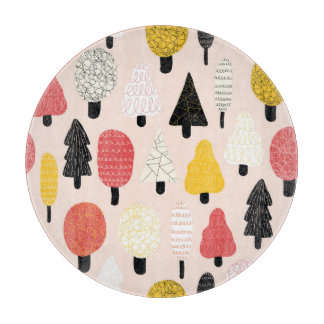 Doodle Trees:ヴィンテージ、抽象芸術自然。 カッティングボード