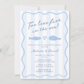 Doodle Two Less Fish In Sea Co-ed Wedding Shower 招待状 (正面)