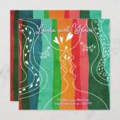 Doodle two women and love 招待状 (正面/裏面)