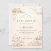 Doodle Whimsical Country Farm 招待状 (正面)